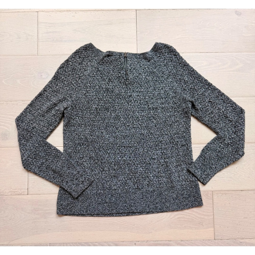 American Eagle Marled Knit Sweater Womens XL Gray Back Zip Pullover Cozy - Picture 4 of 4